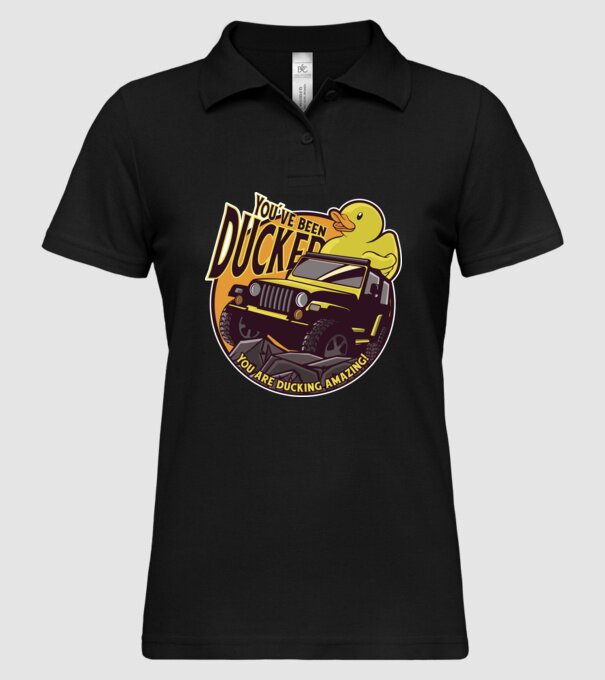 'You''ve been ducked - Off road SUV' model negru pe tricou