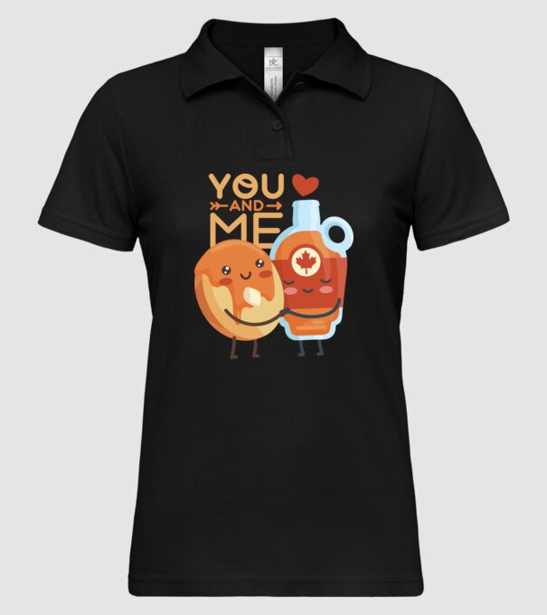 'You and Me tricou cuplu pentru Valentine''s Day' model negru pe tricou