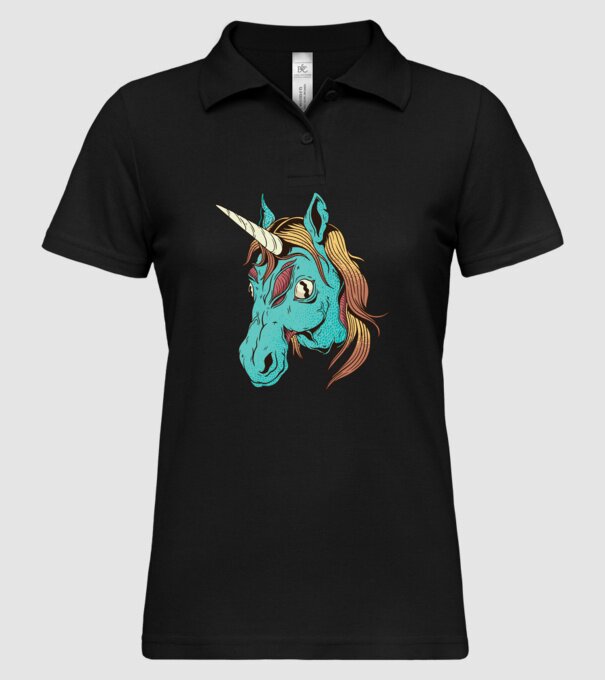 Unicorn Zombie model negru pe tricou