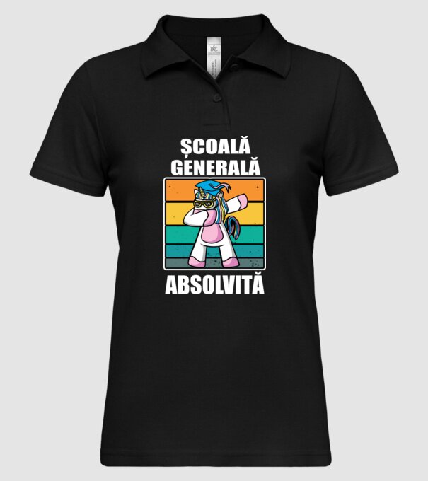 Absolvită școală generală model negru pe tricou
