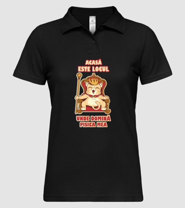 acasă este locul unde domină pisica mea model negru pe tricou