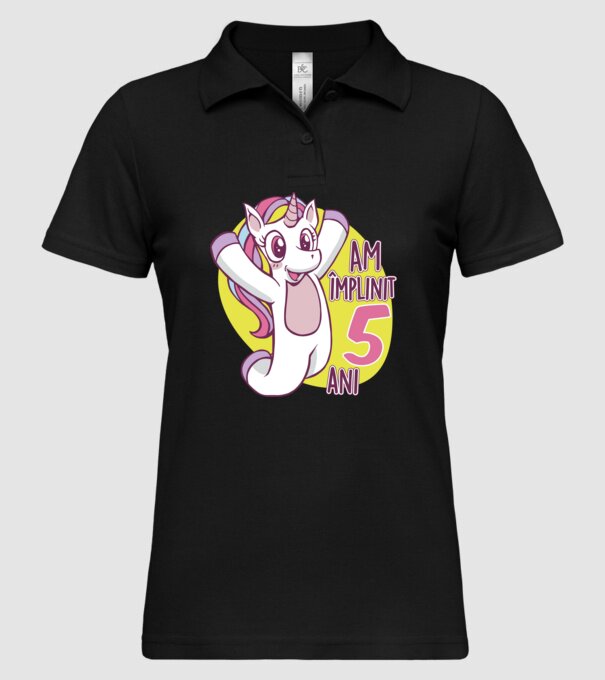 Am împlinit 5 ani model negru pe tricou