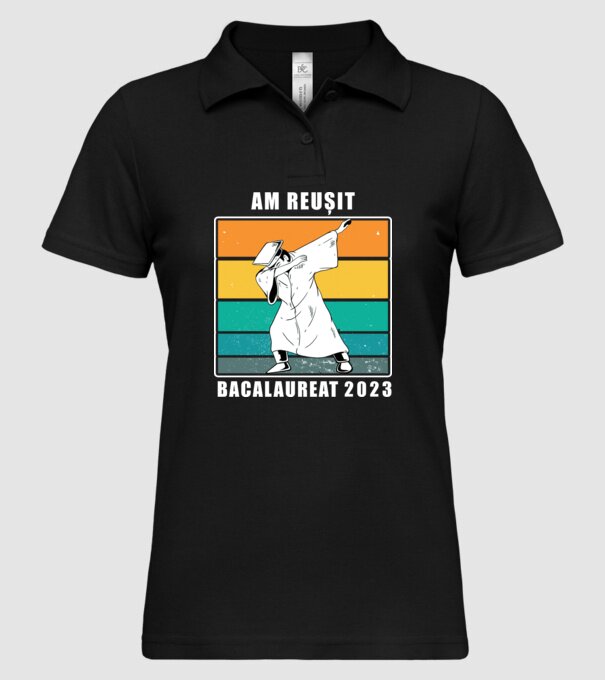 Am reușit 2023 model negru pe tricou