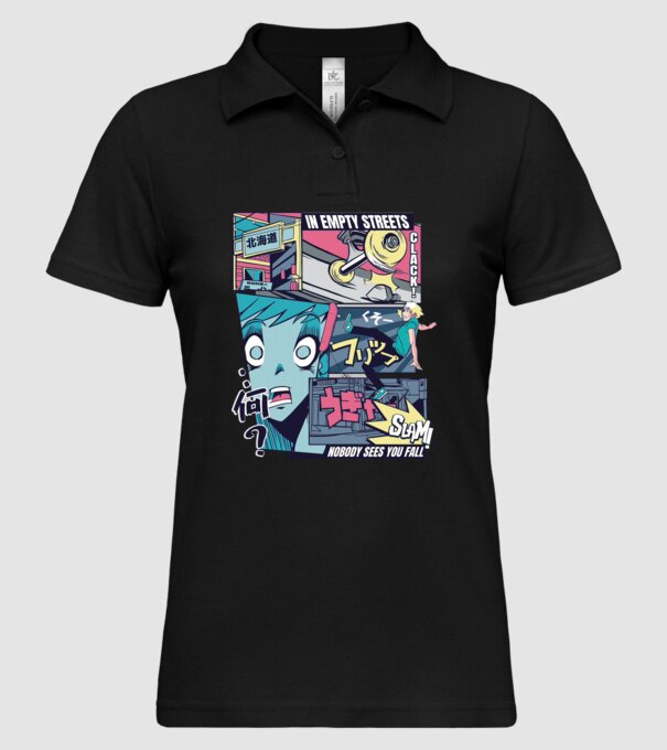 Anime Vaporwave Benzi desenate Skateboard model negru pe tricou