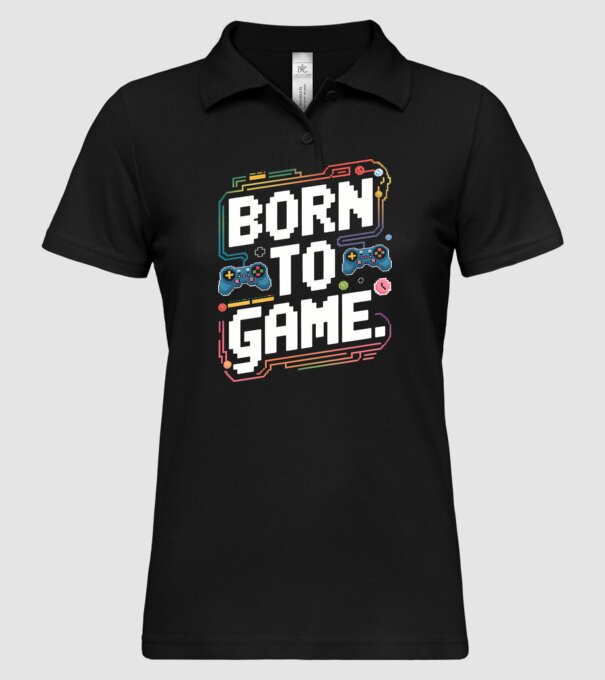 Born to Game Pixel Negru model negru pe tricou