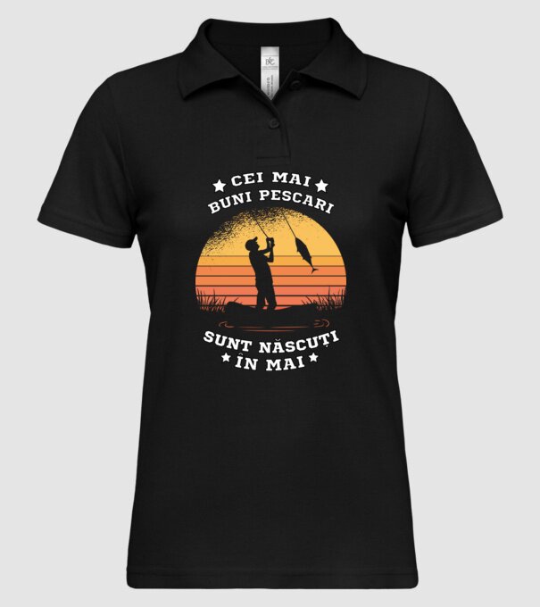 Cei mai buni Pescari sunt născuți în Mai model negru pe tricou