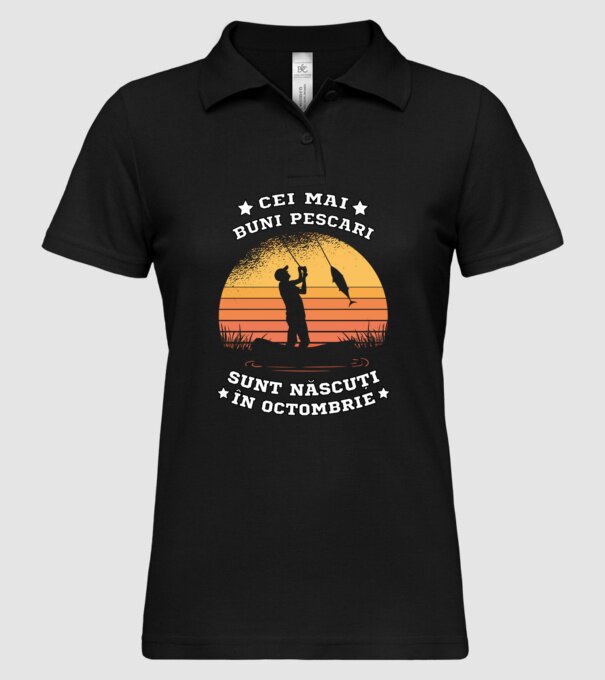 Cei mai buni Pescari sunt născuți în Octombrie model negru pe tricou