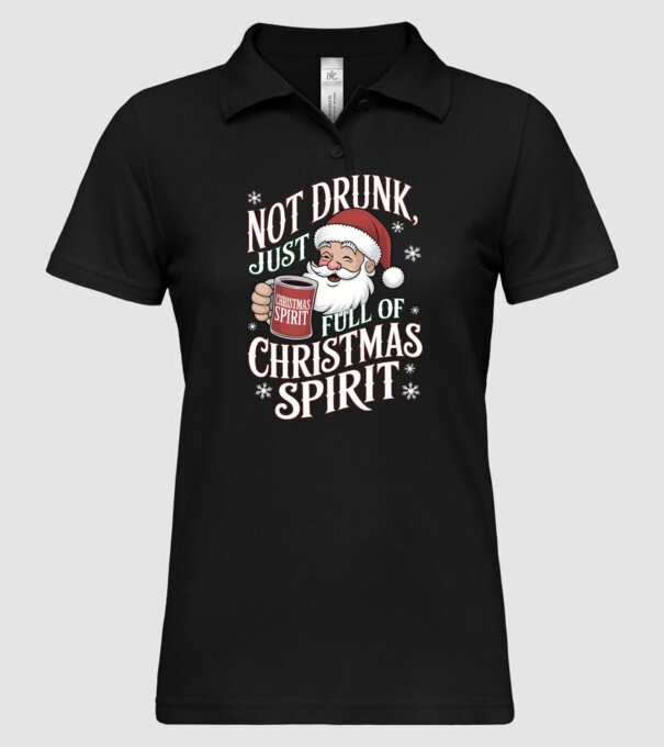 Christmas Spirit Santa model negru pe tricou