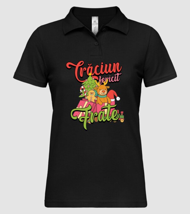 CRĂCIUN FERICIT FRATE / SORĂ model negru pe tricou