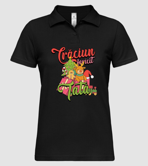 CRĂCIUN FERICIT TATĂ model negru pe tricou