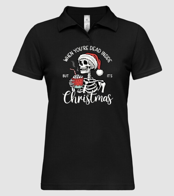 Dead inside, but it's christmas Negru model negru pe tricou