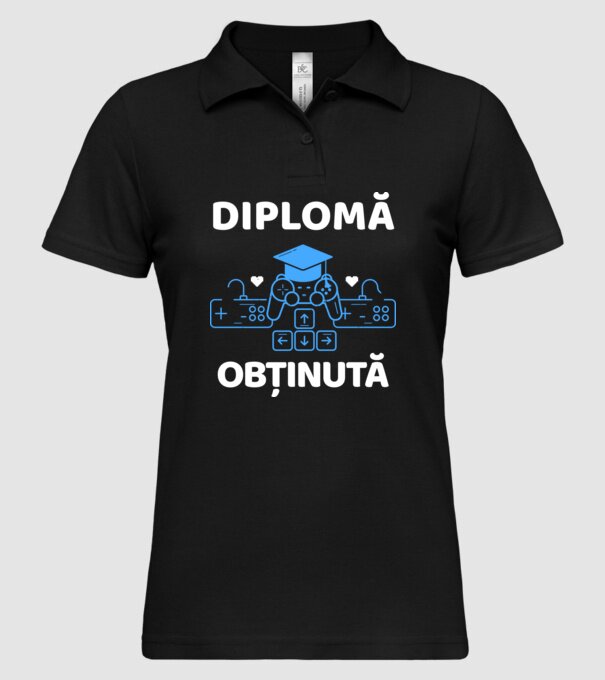 Diplomă obținută model negru pe tricou