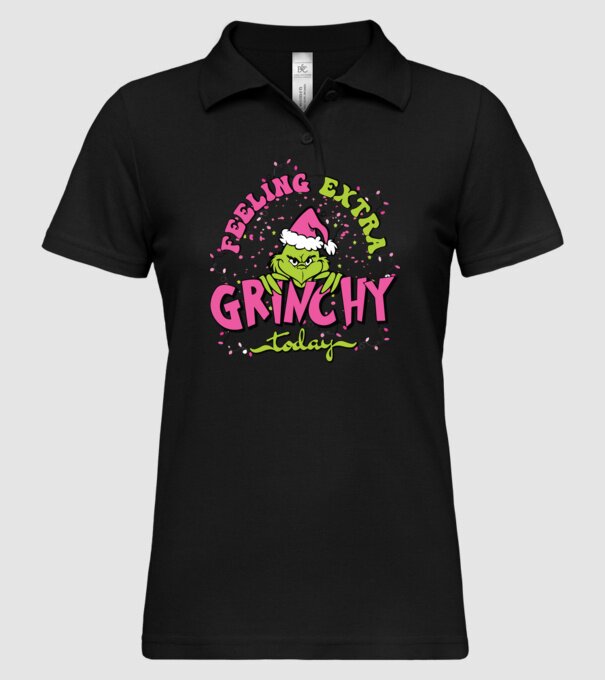 Feeling extra Grinchy today model negru pe tricou