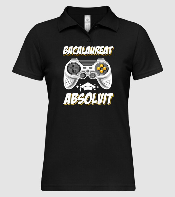 Gameri şcoală Bacalaureat model negru pe tricou