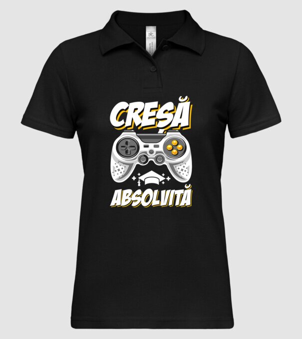 Gameri şcoală Creșă model negru pe tricou
