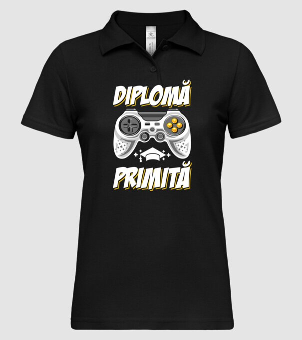 Gameri şcoală Diplomă model negru pe tricou