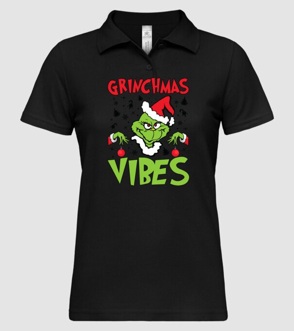 Grinchmas Vibes - Grinch model negru pe tricou