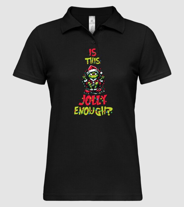 Is this jolly enough Grinch model negru pe tricou