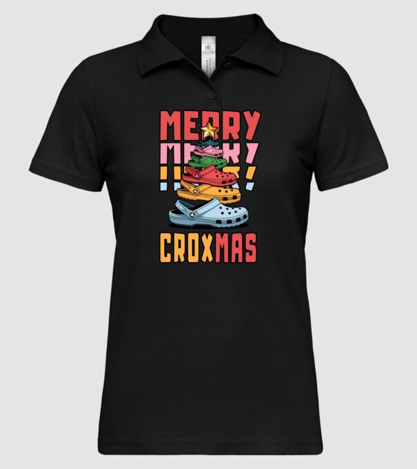 Merry Croxmas model negru pe tricou