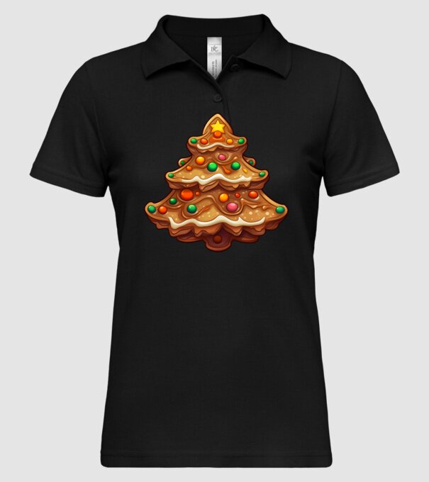 pom de Crăciun din turtă dulce model negru pe tricou