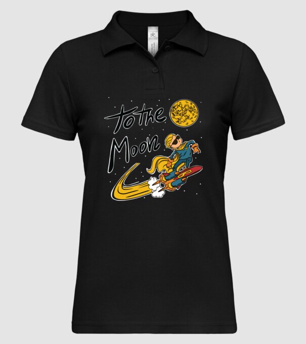 To the Moon Bitcoin model negru pe tricou