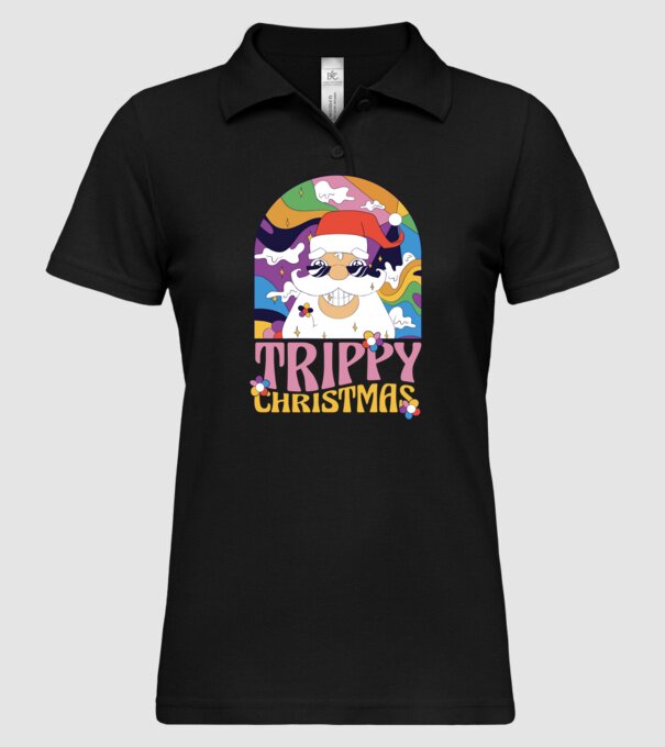 Trippy Christmas model negru pe tricou