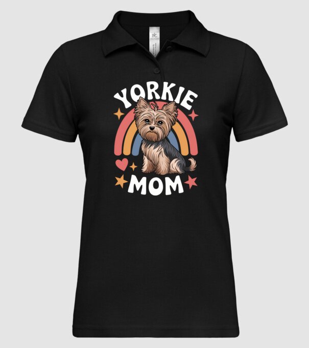 Yorkie Mom Negru model negru pe tricou