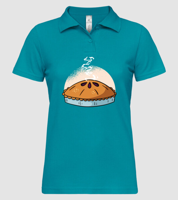 Plăcintă cu mere model turcoaz pe tricou