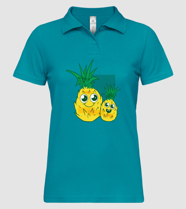 Familie Ananas model turcoaz pe tricou