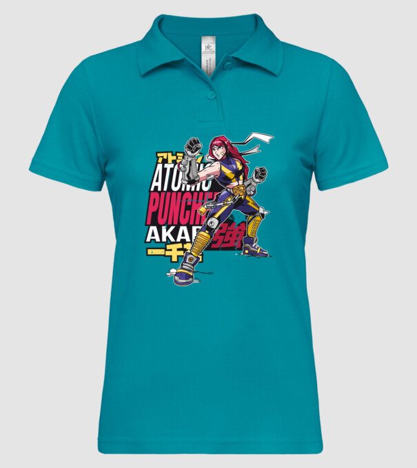 Anime fată Războinic model turcoaz pe tricou