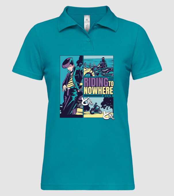Anime Vaporwave Riding Nowhere model turcoaz pe tricou