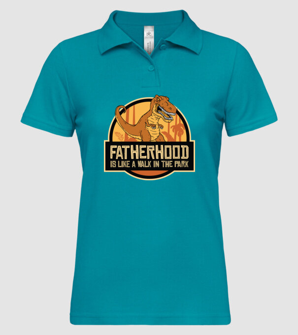 A fi tată - E ca o plimbare în Parcul Dinozaurilor model turcoaz pe tricou