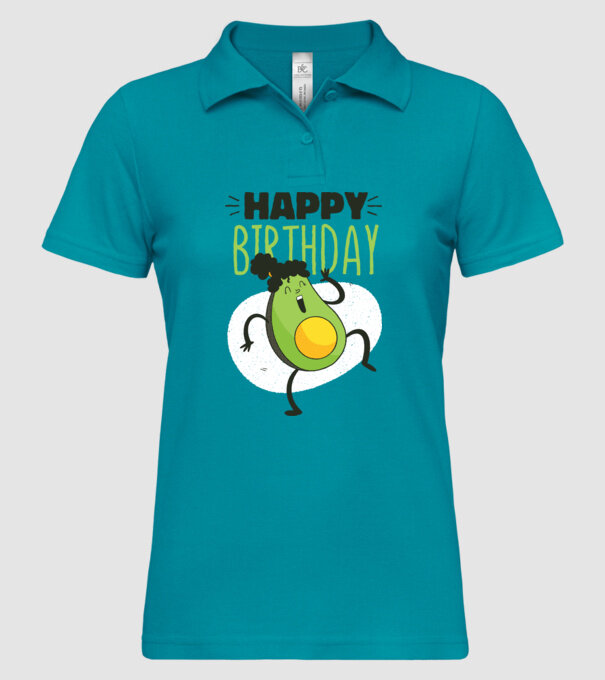 Avocado La mulți ani model turcoaz pe tricou
