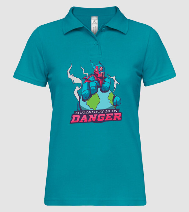 Omenirea în pericol model turcoaz pe tricou