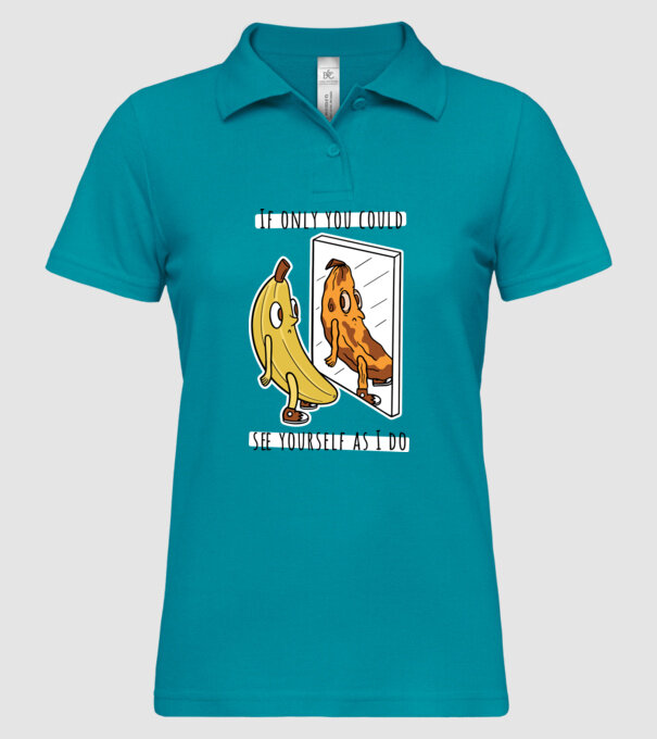 Oglindă Banană model turcoaz pe tricou
