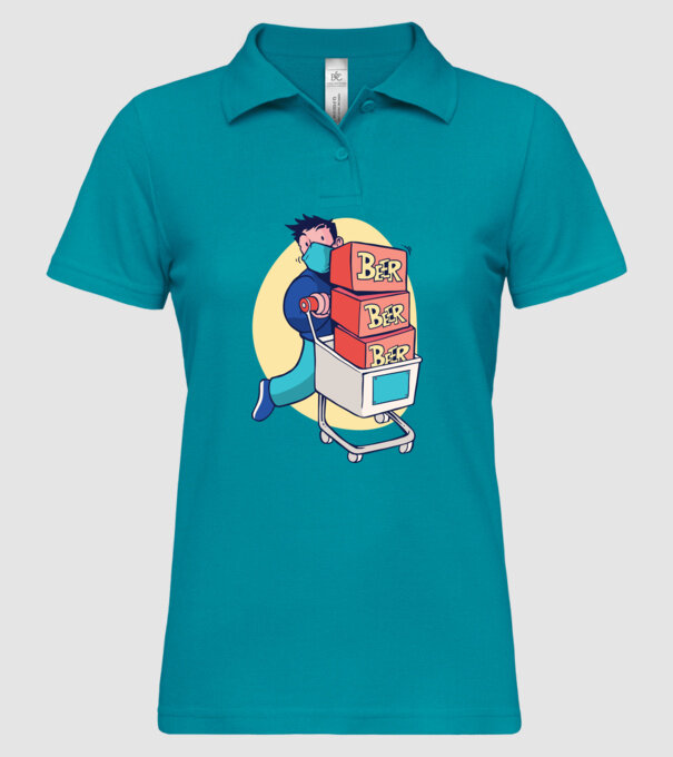 Cumpărături în timpul Coronavirusului model turcoaz pe tricou