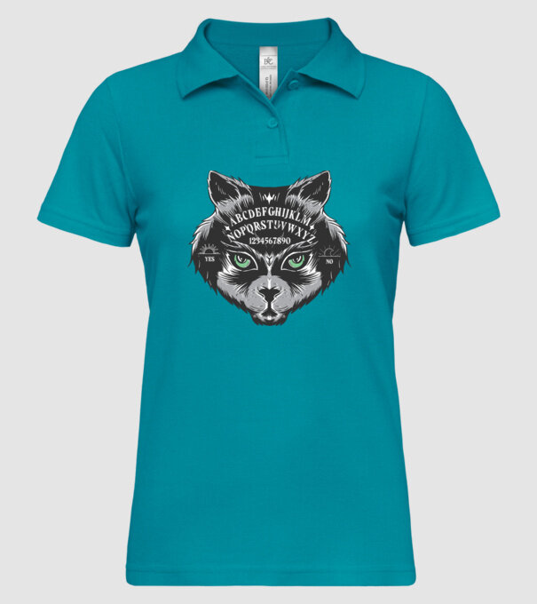 cap pisică joc de aventură model turcoaz pe tricou