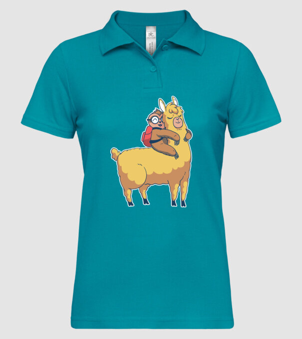 Leneș drăguț cu Lama școlar model turcoaz pe tricou