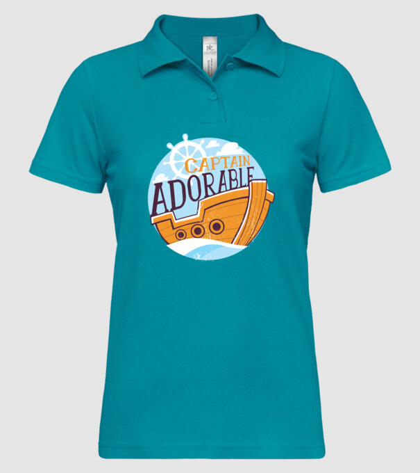 Căpitan drăguț model turcoaz pe tricou