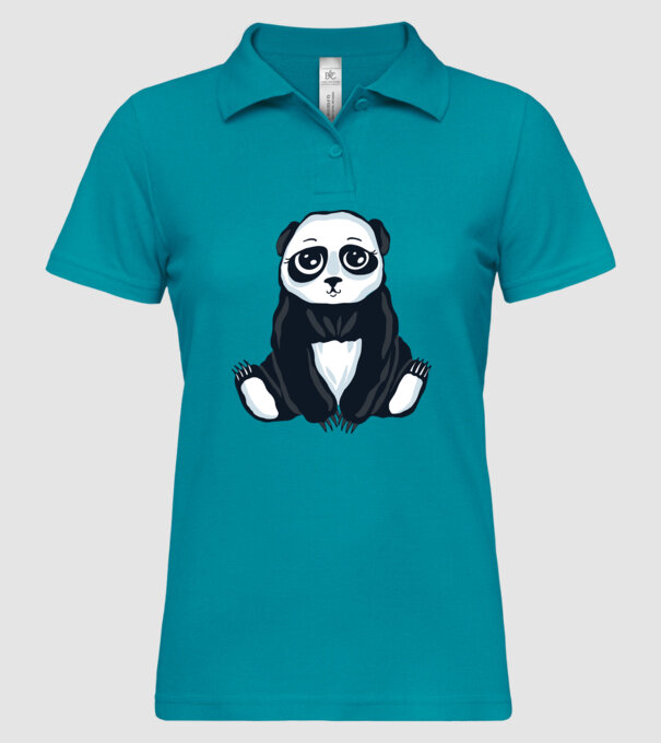 Panda drăguț model turcoaz pe tricou