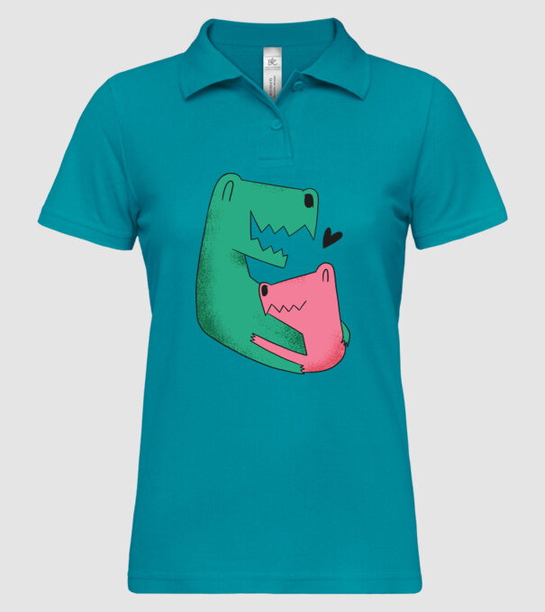 Dinozaur Tată Fiu model turcoaz pe tricou