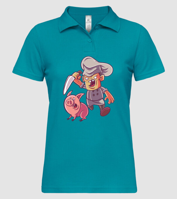 Sacrificare porc Măcelar model turcoaz pe tricou