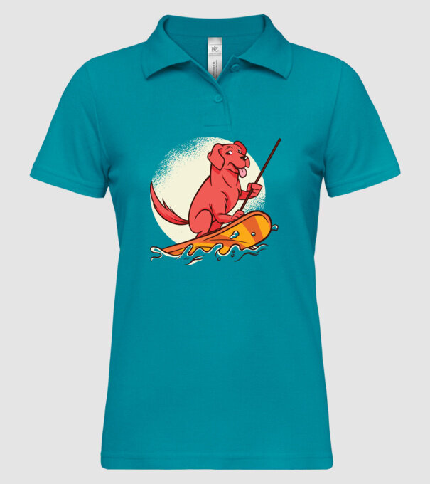 Câine vâslind model turcoaz pe tricou