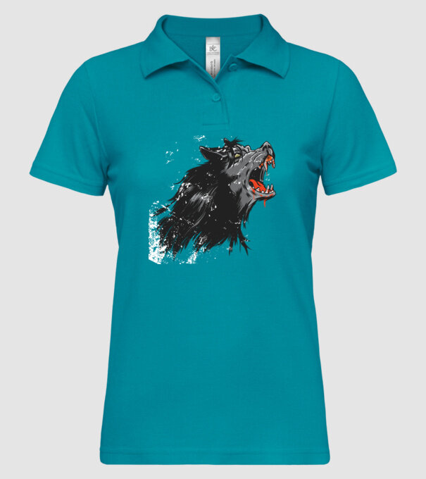 Urlet de lup model turcoaz pe tricou