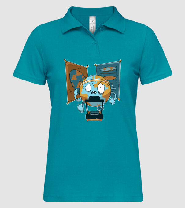 Pământ vs Pământ plat model turcoaz pe tricou