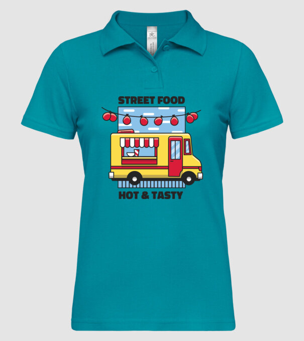 Foodtruck model turcoaz pe tricou