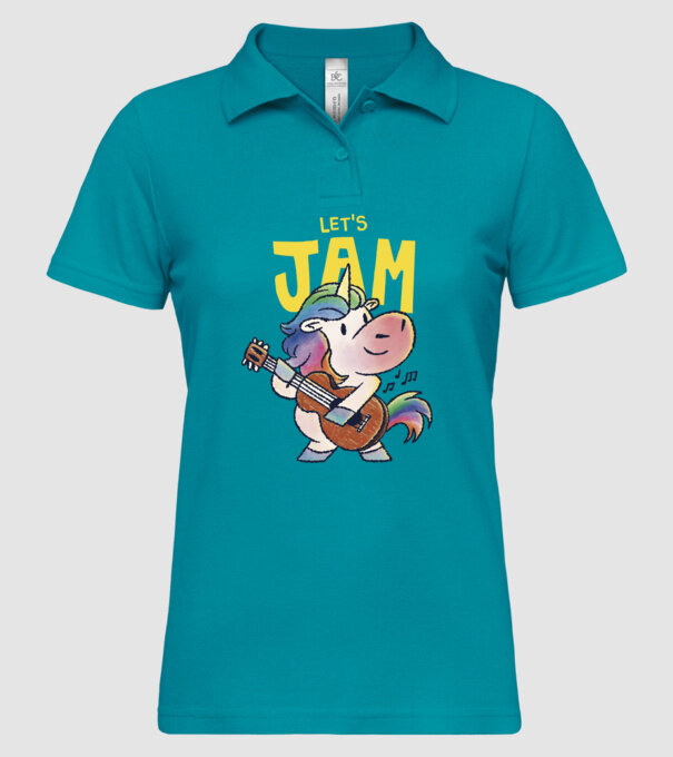 Unicorn cu chitara model turcoaz pe tricou