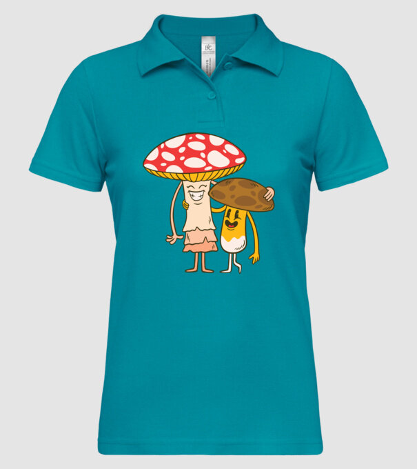Familie Ciuperci model turcoaz pe tricou