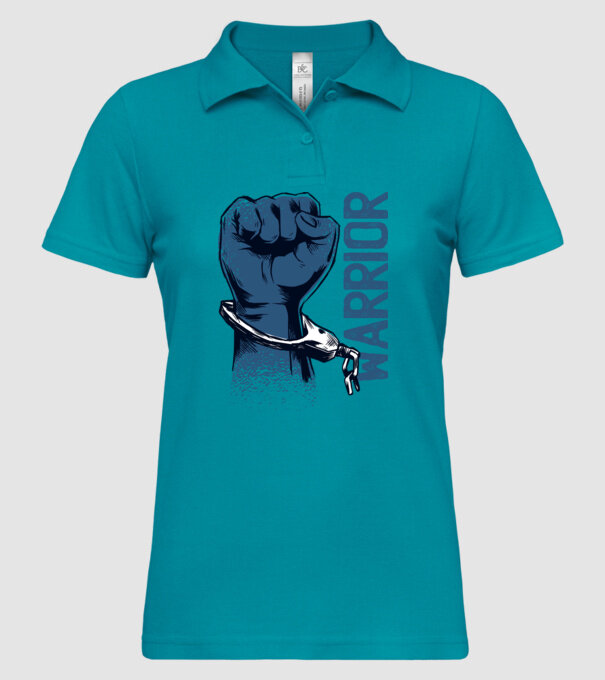 Pumn războinic model turcoaz pe tricou