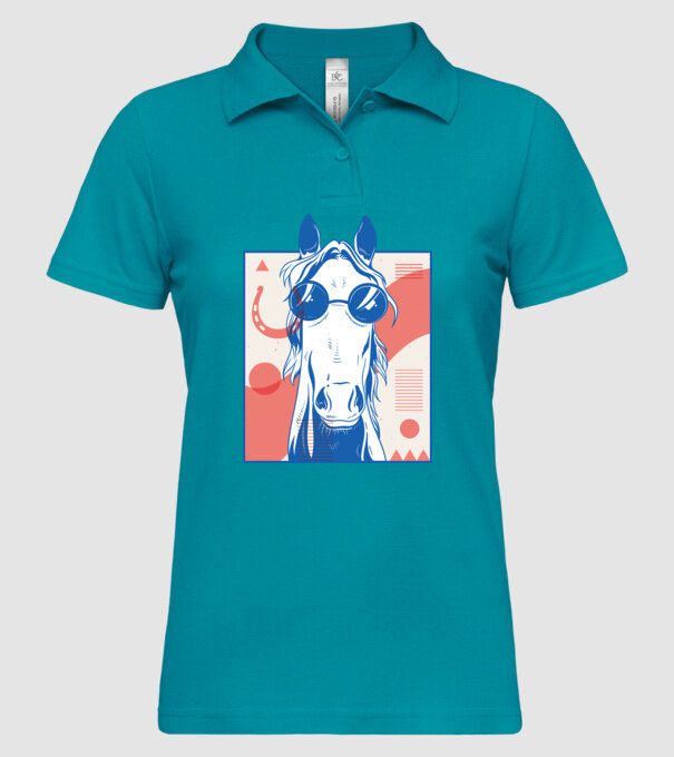 Cal Hippy model turcoaz pe tricou